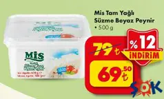 MİS TAM YAĞLI SÜZME BEYAZ PEYNİR 500 G